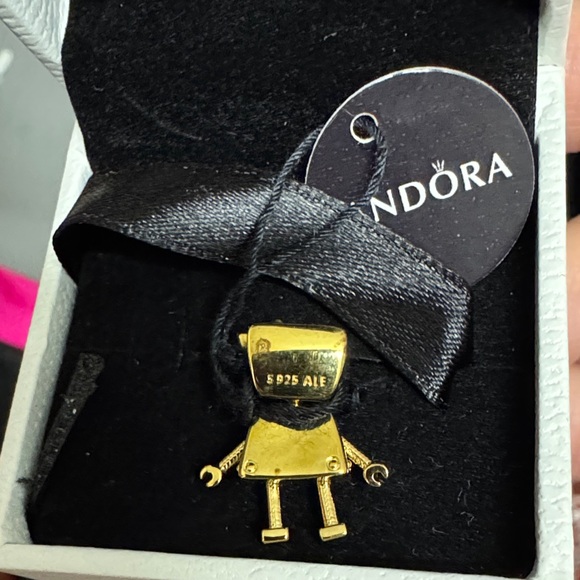 Pandora Gold Plated Bella Bot Charm with Bow Detail - Picture 3 of 6